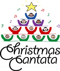 Christmas Cantata (drawiang of singers forming a tree shape)